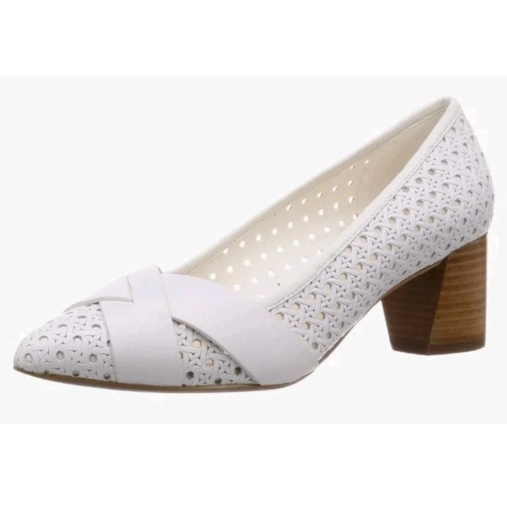 NEW Cole Haan 10 'Carlee' Block Heel Pumps In Optic White